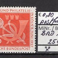 BRD / Bund 1957 Briefmarkenausstellung Flora und Philatelie, Köln MiNr. 254 postfrisc