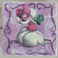 Diddl Servietten Diddlina Kaffeetasse lila neu & OVP aus Samml.*