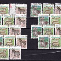 Schweiz MiNr. 1564-1566 Tiere kpl. gestempelt zur Auswahl M€ 3,00 #I187af