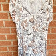 Port Louis Mini-Kleid Shirtkleid, weiß mit Blättern, Gr.40/42, wie neu