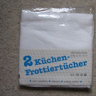 2 Küchen - Frottiertücher weiß mit Motiv ca. 48 x 68 cm / Baumwolle OVP