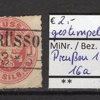 Preußen 1861 Freimarken: Preußischer Adler im Oval MiNr. 16 a gestempelt