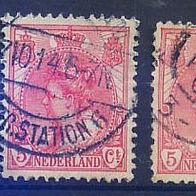 Niederlande Mi. Nr. 54 (2 Einzelmarken) Königin Wilhelmina o <