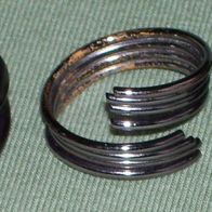 Ringset 3x Ring Schwarz Silikon Metall Edelstahldrahtring Straß Knotenring