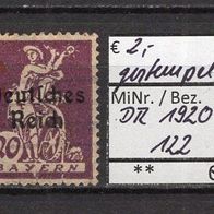 Deutsches Reich 1920 Freimarken: Teilauflagen MiNr. 122 gestempelt