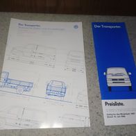 Prospekte Konvolut VW Transporter Februar 1996