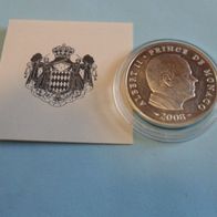 Monaco 2008 5 Euro Silber PP Gedenkmünze Albert II. mit Zertifikat