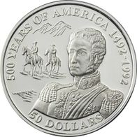 Cook-Inseln Silber PP/ Proof 50 Dollars 1993 "José de San Martin" 500 Jahre Amerika