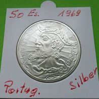 Portugal 1969 Silber 50 Escudos Vasco da Gama