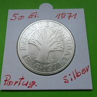 Portugal 1971 Silber 50 Escudos Zentralbank