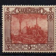 Saargebiet Michel 97 postfrisch mit Falzrest