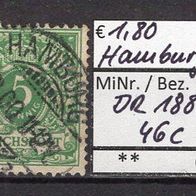 Deutsches Reich 1889 Freimarke: Wertziffer und Krone MiNr. 46c gestempelt Hamburg-1