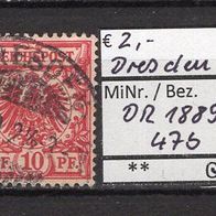 Deutsches Reich 1889 Freimarke: Reichsadler im Oval MiNr. 47 b gestempelt Dresden