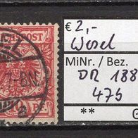 Deutsches Reich 1889 Freimarke: Reichsadler im Oval MiNr. 47 b gestempelt Wesel