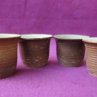 4x Vintage Mini Pflanz Töpfe Sukkulenten Kakteen Bonsai Keramik Blumen Bonsai