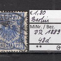 Deutsches Reich 1889 Freimarke: Wertziffer und Krone MiNr. 48d gestempelt Berlin