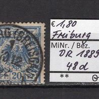 Deutsches Reich 1889 Freimarke: Wertziffer und Krone MiNr. 48d gestempelt Freiburg