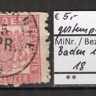 Baden 1862 Freimarke: Wappen MiNr. 18 gestempelt