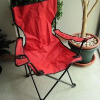 NEU Angler Sessel rot faltbar Campingstuhl Klapp Stuhl Regie Getränkehalter