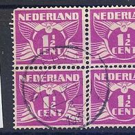 Niederlande Mi. Nr. 173 A (4-fach-Block) Fliegende Taube o <