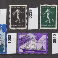 Niederlande Mi. Nr. 336 + 339 + 940 + 1007 + 1008 o <