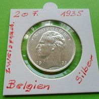 Belgien 1935 20 Franc Silber zweisprachig