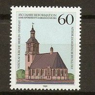 Berlin Mi. 855 * * 60 Reformation Brandenburg 450 J. Kirche Spandau 1989 postfrisch