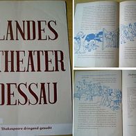 Shakespeare Dringend Gesucht : DDR Programmzeitung Landestheater Dessau 1954/55