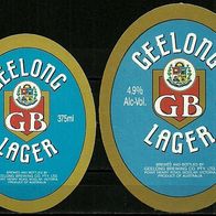 ALT ! Bieretiketten "GB LAGER" Geelong Brewing Co. Moolap Victoria Australien