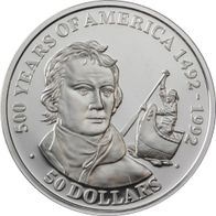 Cook-Inseln Silber PP/ Proof 50 Dollars 1991 "Sir Alexan Mackenzie" 500 Jahre Amerika