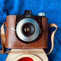 Agfa Clack Rollfilmkamera 1953-65, Vintage, mit Original-Ledertasche