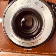 Agfa Clack Rollfilmkamera 1953-65, Vintage, mit Original-Ledertasche, sehr gut