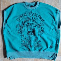 Yakuza Damen Pullunder -Shirt Grösse XS / Türkis / Skull / Gebraucht aber sehr gut