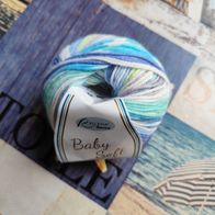 2 x Wolle Baby Soft grün-blau-hellgrün Stricken, Handarbeit 50 g, 2 Knäuele à 50 g