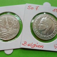 Belgien 1958 50 Franc Silber roi des Belges