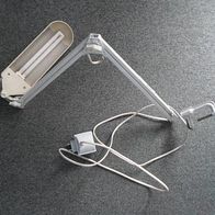 Schreibtischlampe, weiß mit Schraubklammer (T#)