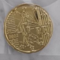 20 Euro Cent Frankreich 2022 Marianne bankfrisch s. Bild