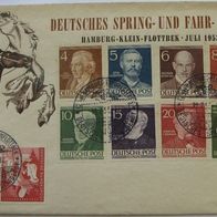 1953, Germany, FDC: Show Jumping and Driving Derby+set 10 stamps: Mi DE/BE 82-154