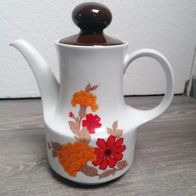Kaffeekanne Mitterteich 70er Jahre Retro orange Blumendekor *