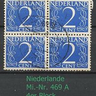 Niederlande Mi. Nr. 469 A 4-fach-Block - Ziffern o <
