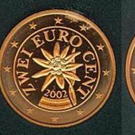 2002 Lose Kursmünzen Österreich Austria UNC 1 Cent & 2 Cent & 5 Cent Prägefrisch