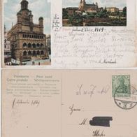 Posen-Litho-AK 1909 mit Rathaus und Dom Erh.2