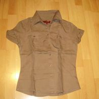 Milano Bluse khaki Leinen Baumwolle 34 S