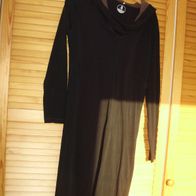Gaia Kleid schwarz Kapuze Baumwolle L