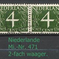 Niederlande Mi. Nr. 471 2-fach-waagerecht - Ziffern o <