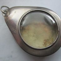 Alte Taschenuhr Schutzhülle Messing vernickelt mit Sichtglas