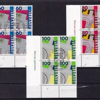 Schweiz MiNr. 1496-1498 Briefm. kpl. Viererblocks zur Auswahl gest. M€ 11,20 #1193ad