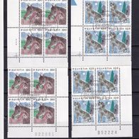Schweiz MiNr. 1491-1492 Tiere kpl. Viererblocks gest. zur Auswahl M€ 8,80 #1193gk