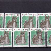 Schweiz MiNr. 1414 Hauskatze gestempelt zur Auswahl M€ 0,40 #E178ac
