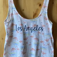 weißes Top mit Flamingos Gr. M (5555)